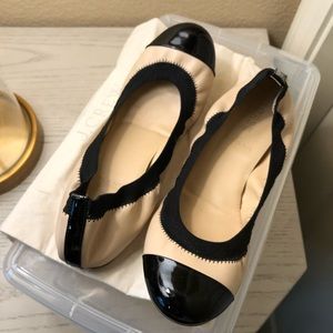 J. Crew Mila Cap Toe Leather Ballet Flats. 6.5